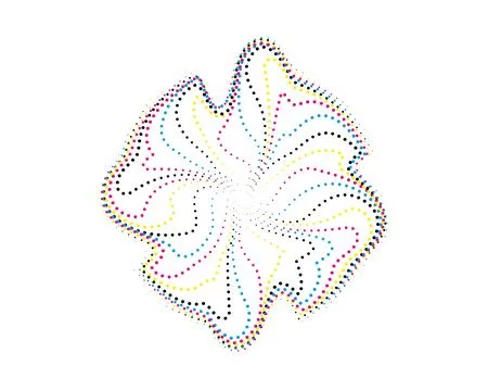 CMYK circle effect circle logo circles swirl background, dot circle gradient Stock Illustration