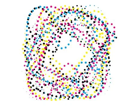 CMYK circle effect circle logo circles swirl background, dot circle gradient 스톡 일러스트