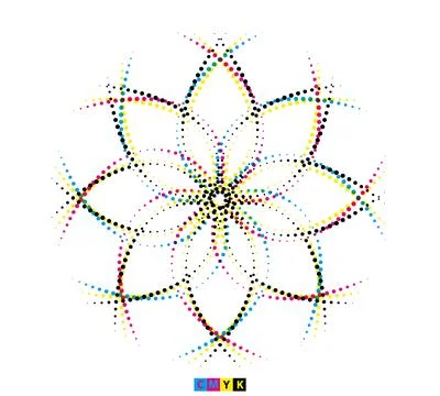 CMYK circle effect circle logo circles swirl background, dot circle gradient イラスト素材