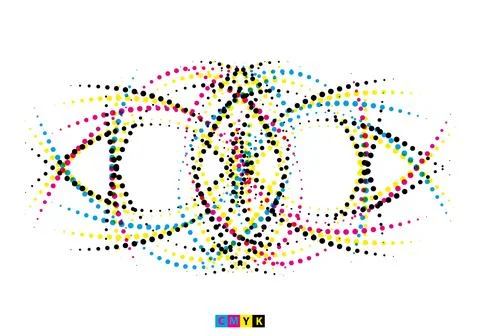 CMYK circle effect circle logo circles swirl background, dot circle gradient イラスト素材
