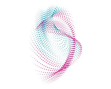 CMYK circle effect circle logo circles swirl background, dot circle gradient Stock Illustration