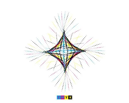 CMYK circle effect circle logo circles swirl background, dot circle gradient 库存插图