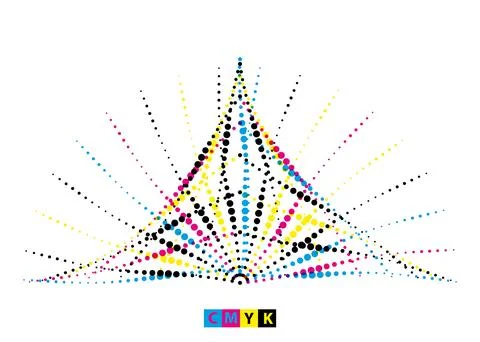 CMYK circle effect circle logo circles swirl background, dot circle gradient 库存插图