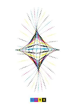 CMYK circle effect circle logo circles swirl background, dot circle gradient Stock Illustration