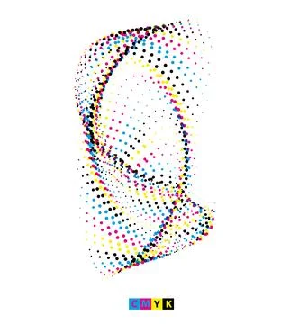 CMYK circle effect circle logo circles swirl background, dot circle gradient イラスト素材