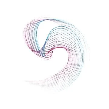 CMYK circle effect circle logo circles swirl background, dot circle gradient Stock Illustration