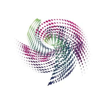 CMYK circle effect circle logo circles swirl background, dot circle gradient Stock Illustration