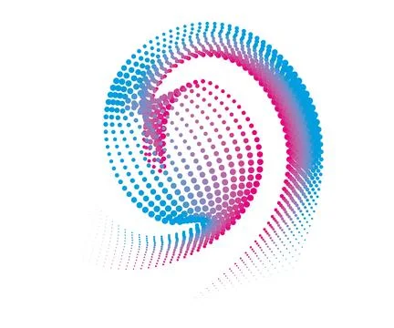 CMYK circle effect circle logo circles swirl background, dot circle gradient Stock Illustration