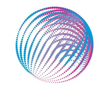 CMYK circle effect circle logo circles swirl background, dot circle gradient Stock Illustration