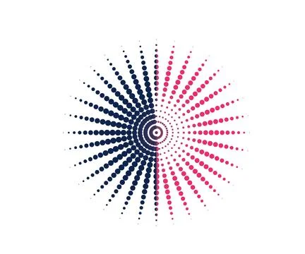 CMYK circle effect circle logo circles swirl background, dot circle gradient Stock Illustration