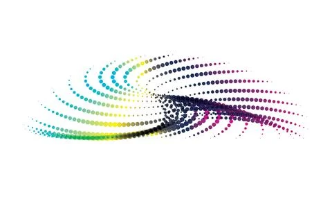 CMYK circle effect circle logo circles swirl background, dot circle gradient 스톡 일러스트