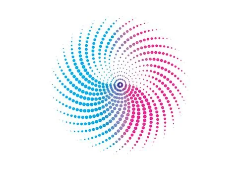 CMYK circle effect circle logo circles swirl background, dot circle gradient Stock Illustration