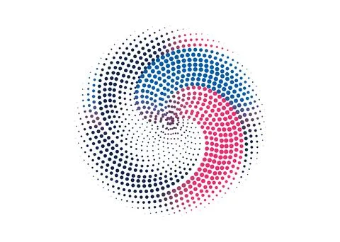 CMYK circle effect circle logo circles swirl background, dot circle gradient Stock Illustration