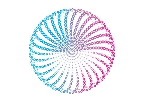 CMYK circle effect circle logo circles swirl background, dot circle gradient Stock Illustration