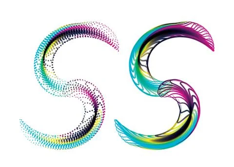 CMYK circle effect circle logo circles swirl background, dot circle gradient Stock Illustration
