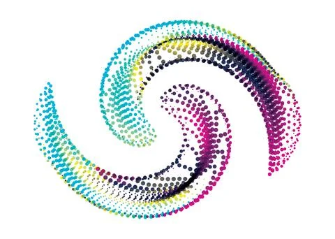 CMYK circle effect circle logo circles swirl background, dot circle gradient イラスト素材