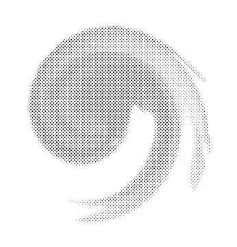 CMYK circle effect logo swirl halftone background, wave effect dot logo symbol Ilustración de archivo