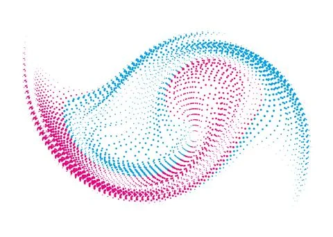CMYK circle effect logo swirl halftone background, wave effect dot logo symbol Ilustración de archivo