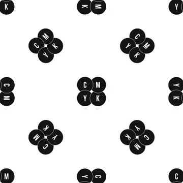 CMYK circles pattern seamless black 스톡 일러스트