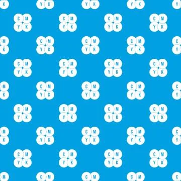 CMYK circles pattern seamless blue Stock Illustration