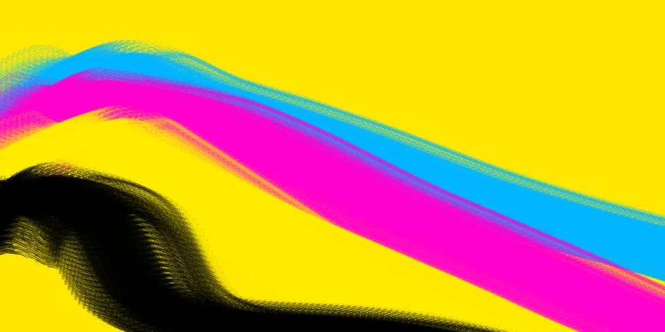 Cmyk color model waves creating abstract design Stock Illustration