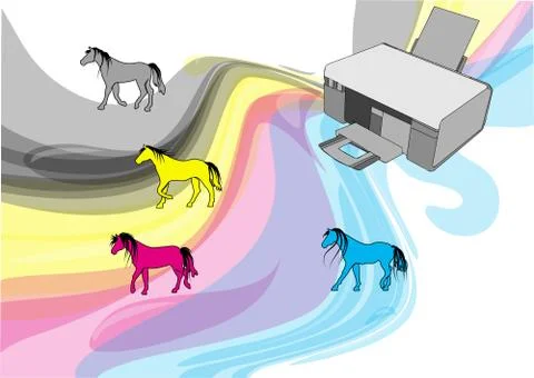Cmyk colors of printer Stock Illustration