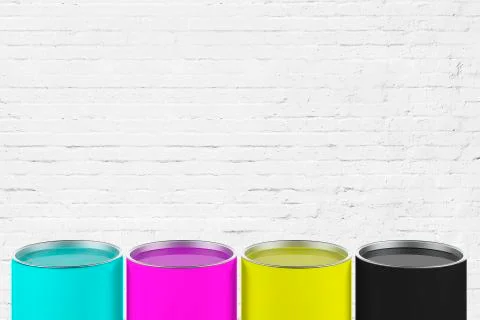 CMYK Colour Buckets Stock Illustration