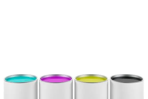 CMYK Colour Buckets Stock Illustration