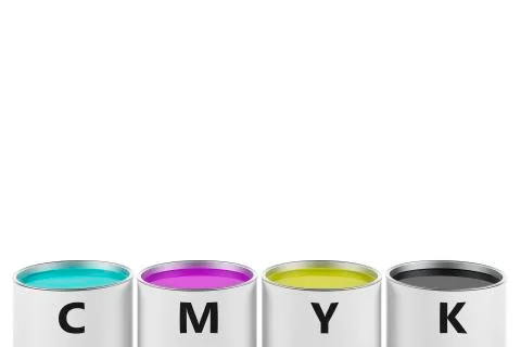 CMYK Colour Buckets Illustrazione stock