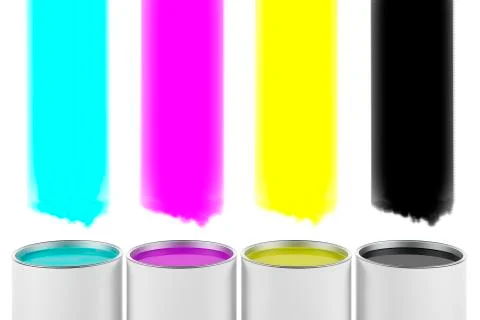 CMYK Colour Buckets Stock Illustration