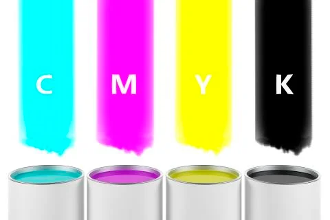 CMYK Colour Buckets Stock Illustration
