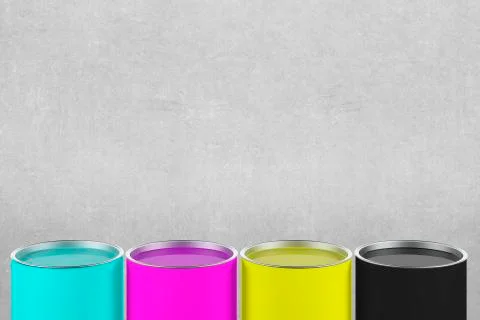 CMYK Colour Buckets Stock Illustration