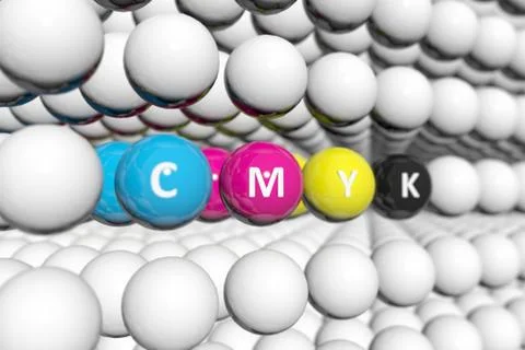 CMYK concept blurred background 3d render illustration Stock Illustration
