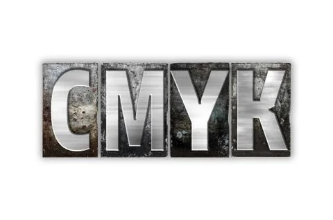 CMYK Concept Isolated Metal Letterpress Type Stock Illustration