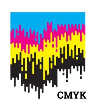 CMYK concept with rounded irregular lines Stock Illustration
