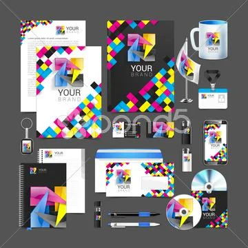 Cmyk Corporate Identity Template Design Abstract Symbol