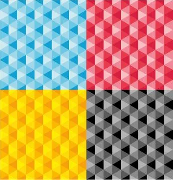 CMYK Cube Seamless Vector Pattern or Seamless Vector Background Stock Illustration