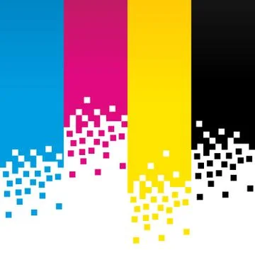 CMYK Digital Colour Lines Background Design Stock Illustration