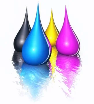Cmyk drops Stockillustratie