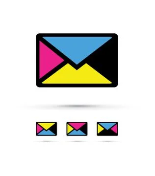 A cmyk envelope set Stock Illustration