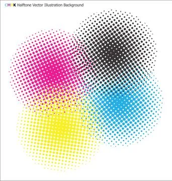 CMYK halftone vector illustration background Stock Illustration