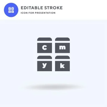 Cmyk icon vector, filled flat sign, solid pictogram isolated on white, logo Stockillustratie