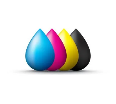 Cmyk ink droplets 스톡 일러스트