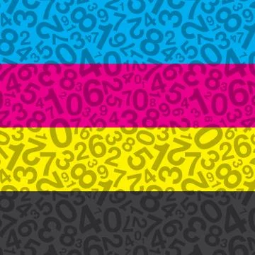 Cmyk number background Stock Illustration