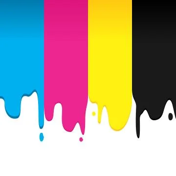 CMYK Paint Dripping Vector Graphic Background Stock Illustration