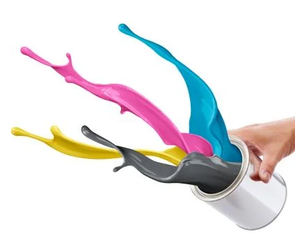 Cmyk paint splash Stock Photos