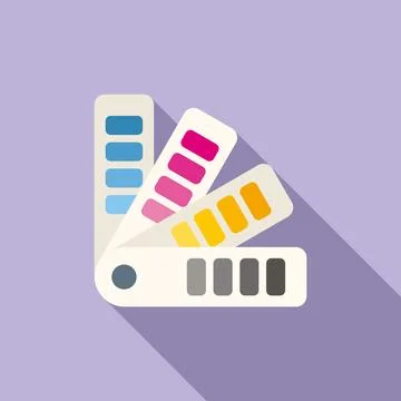 Cmyk palette icon flat vector. Printer machine Illustrazione stock