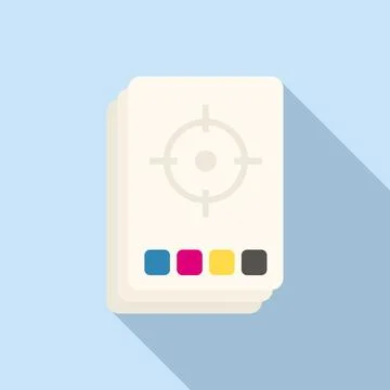 Cmyk paper icon flat vector. Ink offset Stock Illustration
