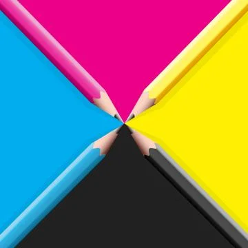 CMYK Pencils Stock Illustration