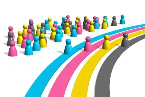CMYK people Stock Illustration